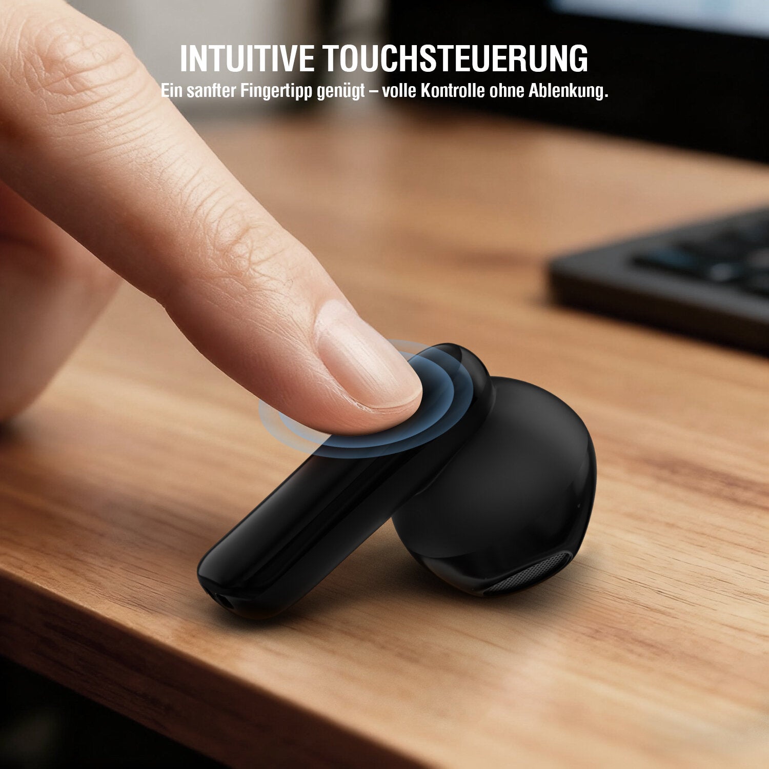 4smarts SkyBuds Air TWS In-Ear – Qi-Ladecase, Schwarz, BT 5.4
