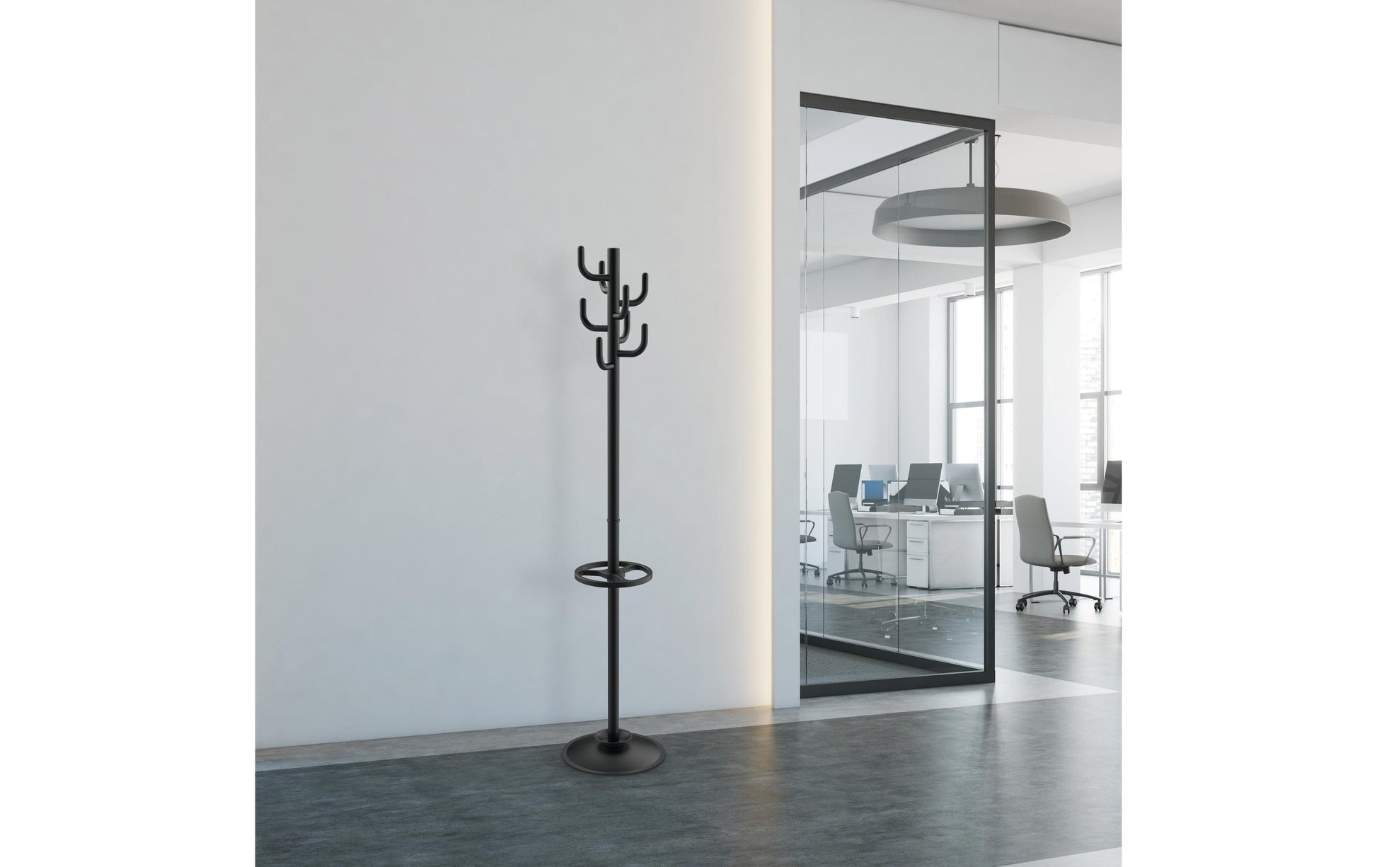 MAUL Garderobenständer MAULpolaris – Stahl, Schwarz, 177 cm, 8 Haken