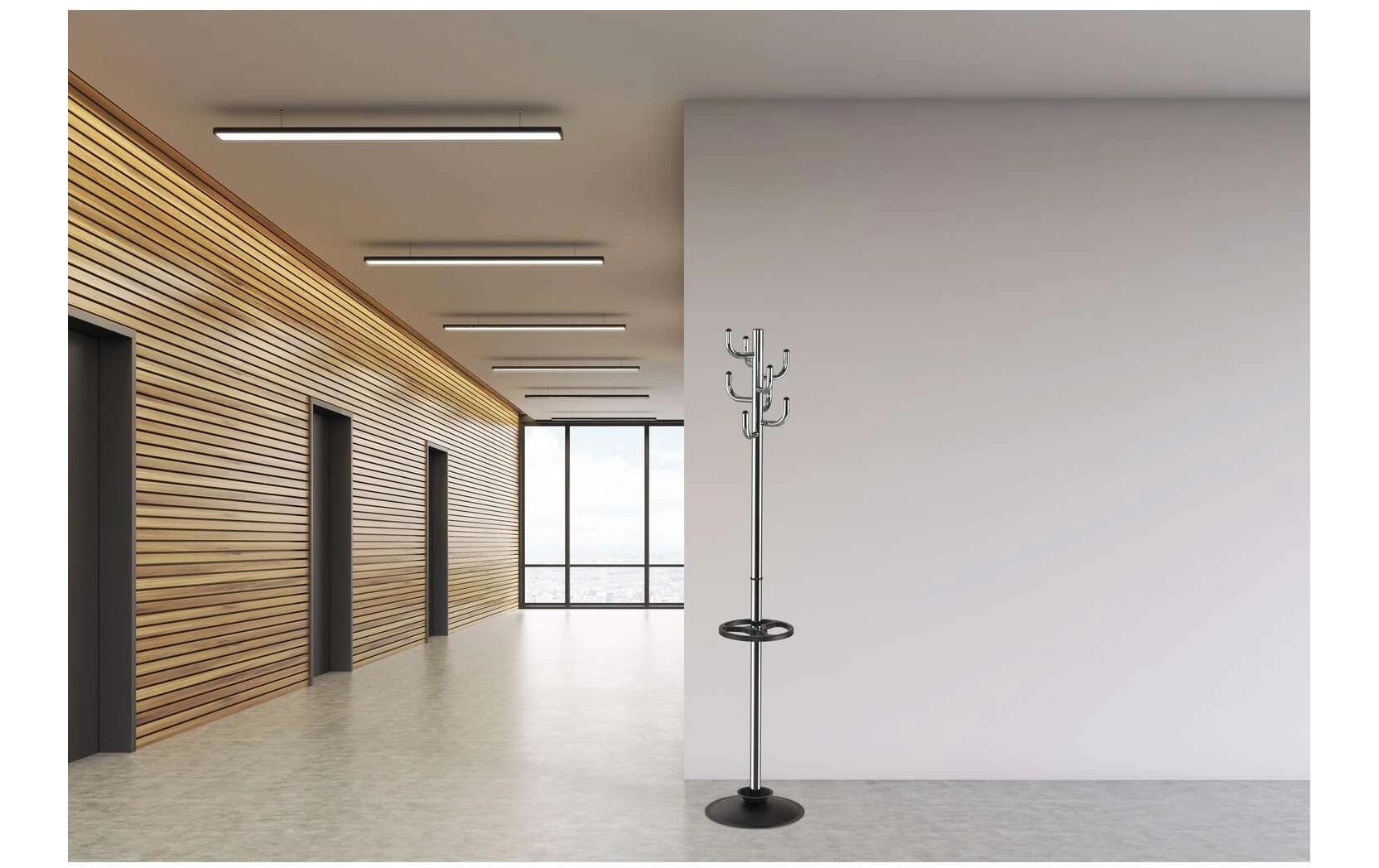 Maul Garderobenständer MAULpolaris – Stahl/Kunststoff, Silber/Schwarz, 177 cm, 8 Haken
