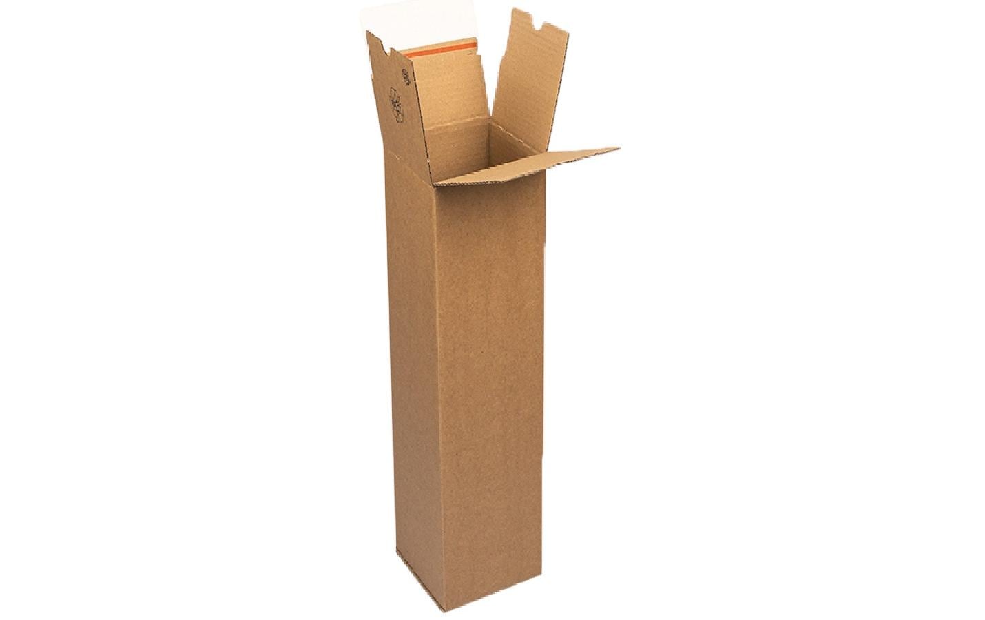Vierkanthülse – 105 × 105 × 700 mm, selbstklebend, Aufreissband, braun, FSC