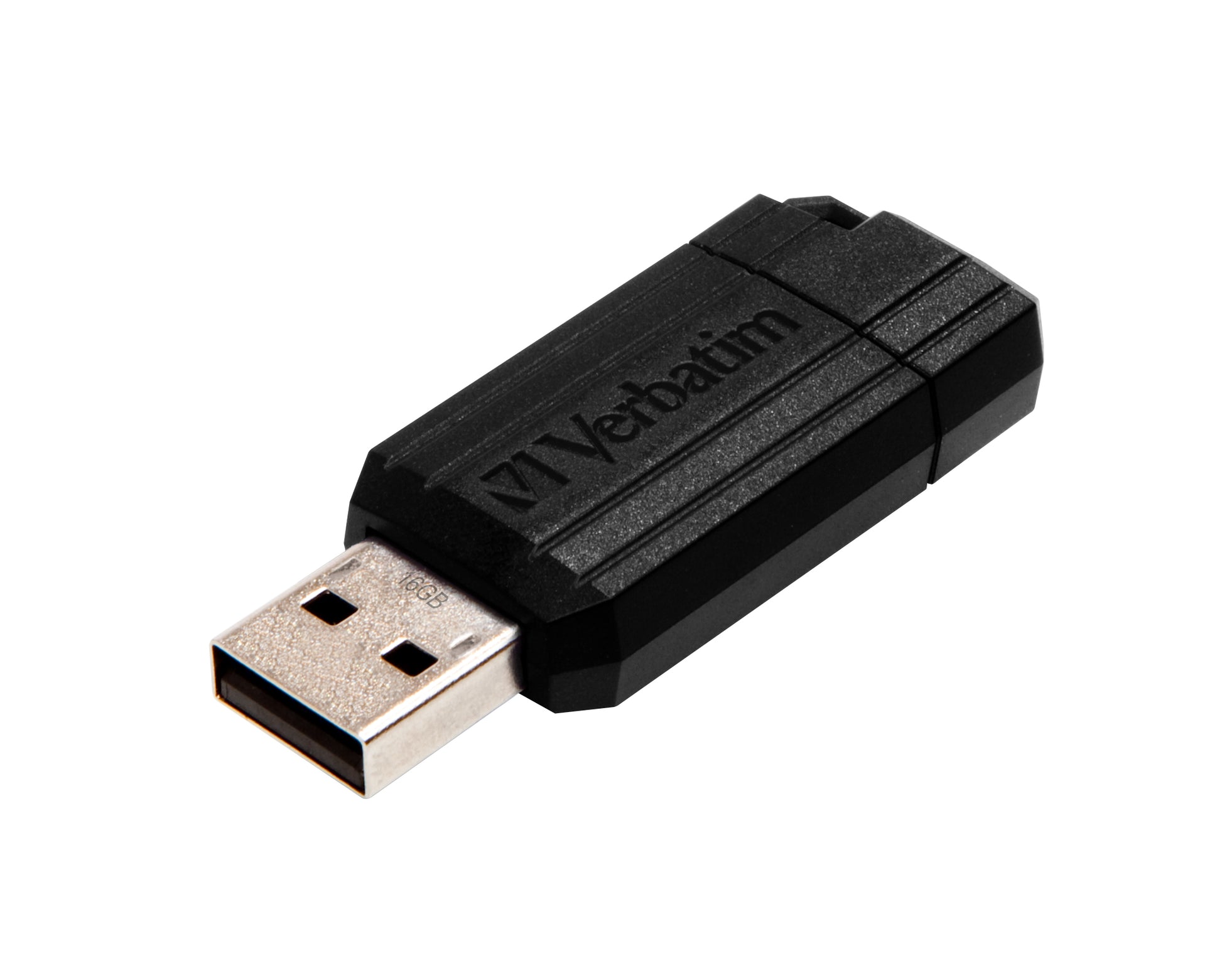 Verbatim PinStripe USB-Stick 16 GB – USB-A USB 2.0, 8/2,5 MB/s, Passwortschutz (EasyLock), Dia, Schwarz