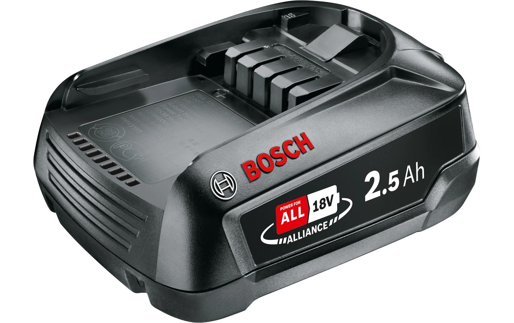 Bosch Starter-Set 18 V 2,5 Ah (45 Wh) – Ladegerät AL 18V-44 – für POWER FOR ALL 18 V