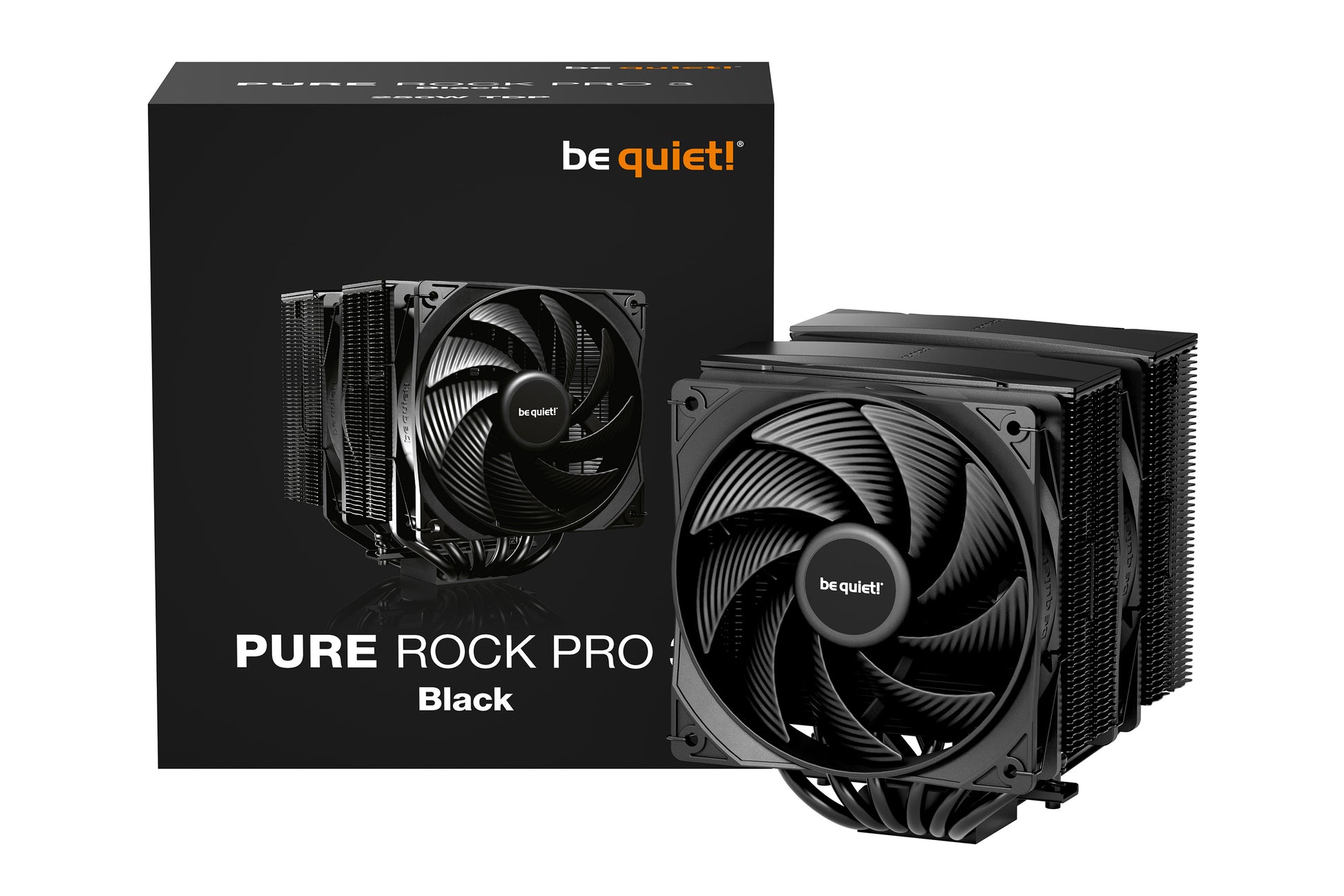 be quiet! be quiet Pure Rock Pro 3 Black – CPU-Kühler 120 mm, 2000 U/min, TDP 250 W, 34,8 dB, Schwarz