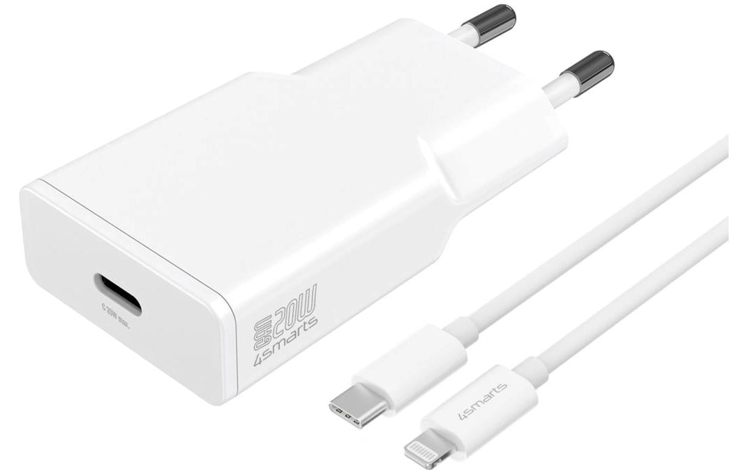 4smarts PDPlug Slim USB-Ladegerät 20 W – USB-C×1 – PD 3.0, PPS, QC 3.0, GaN – EU-Stecker (Typ C)
