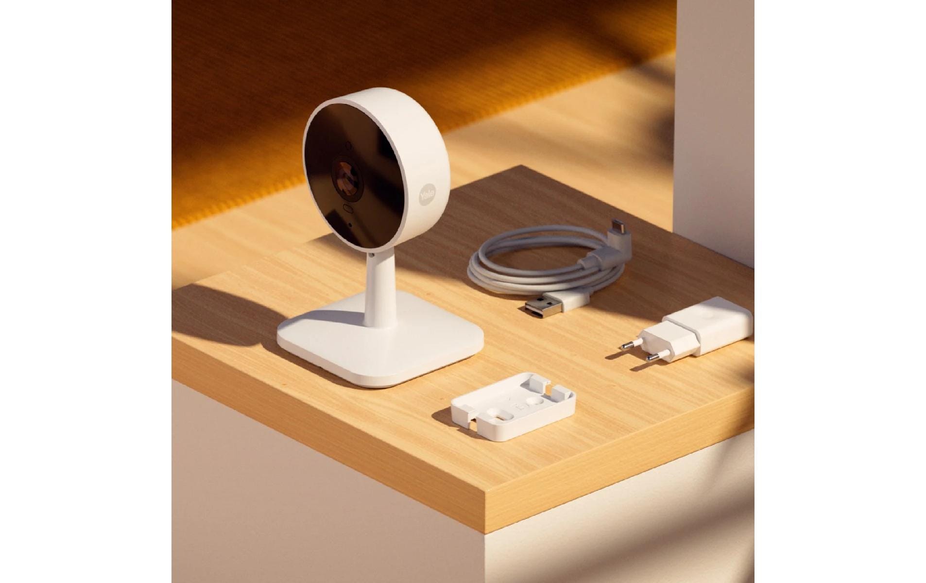 Yale SV-IC-1A-W-EU Indoor Netzwerkkamera KIT – 2,1 MP, Full HD, microSD, für Amazon Alexa, grau, 2er-Set