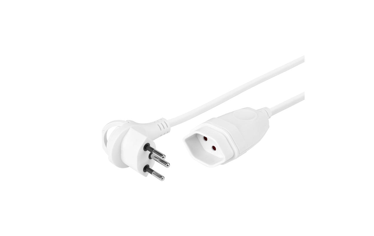 Steffen Verlängerungskabel, T12–T13, 3 m, IP20, 1 mm², Winkelstecker – Weiss