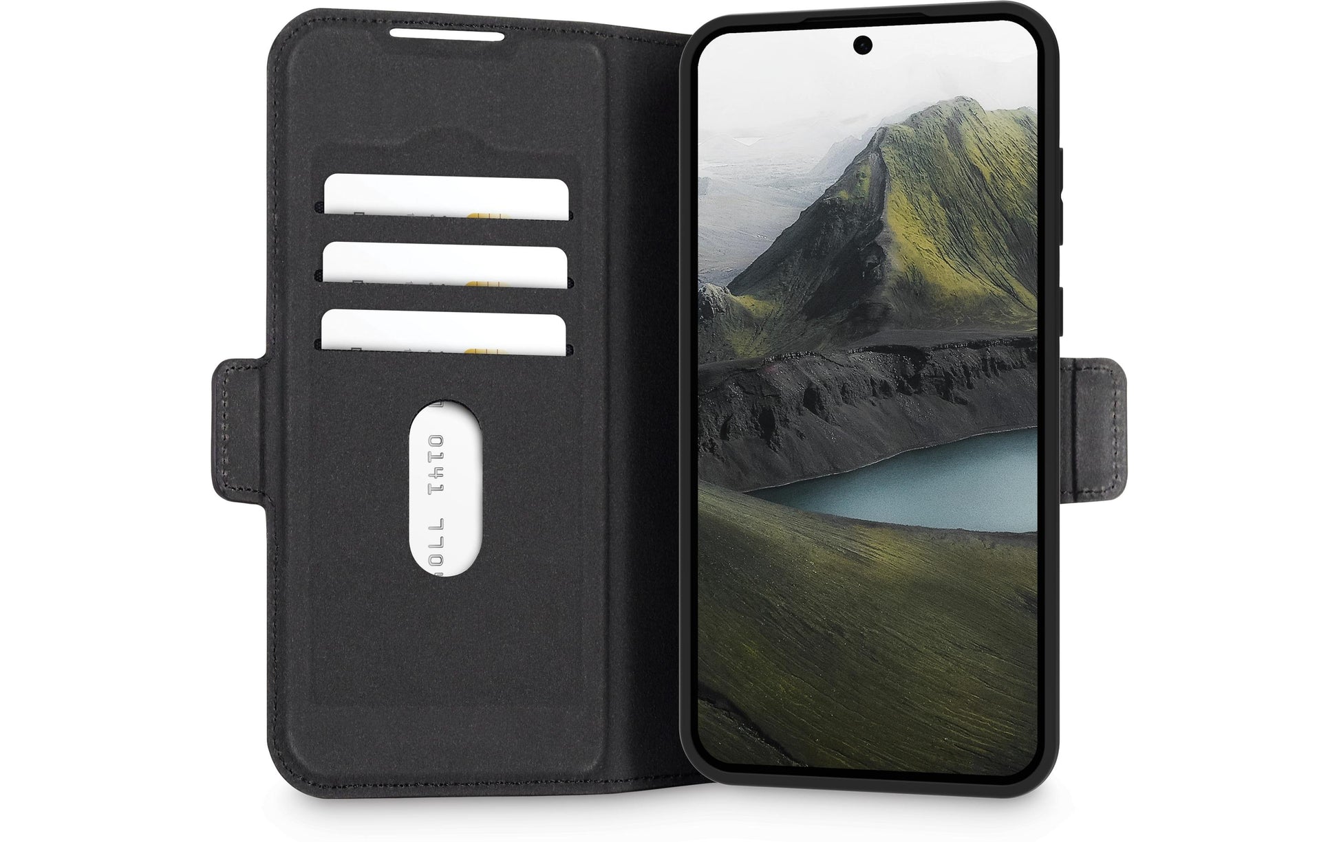 dbramante1928 Oslo Pro Wallethülle – für Samsung Galaxy S25+, mit Ständer, 3 Kartenfächer, PU, Schwarz