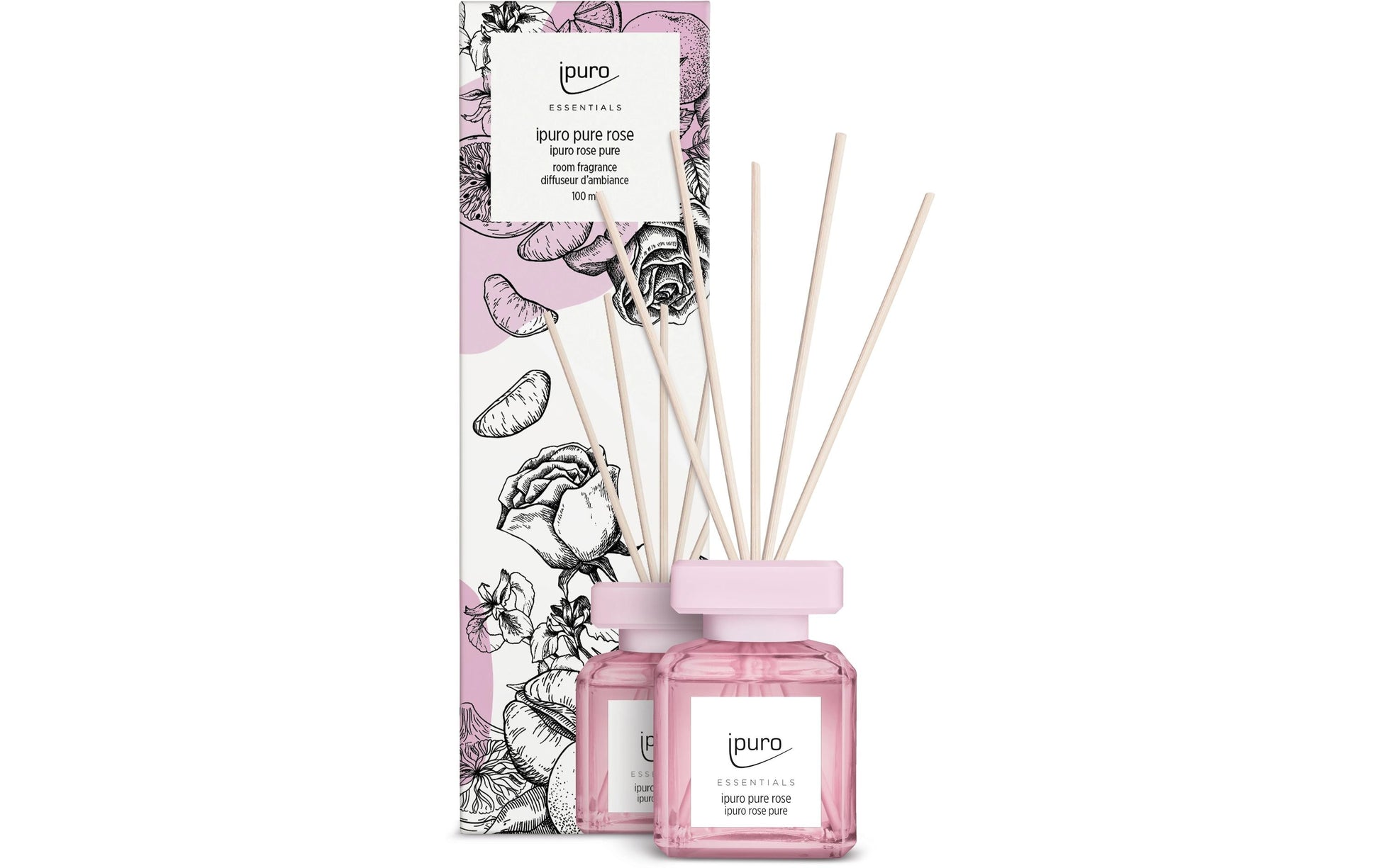 ipuro ESSENTIALS pure rose – Duftstäbchen, 100 ml