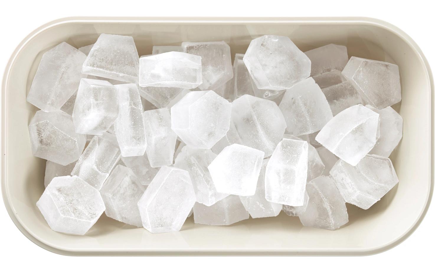 Lékué Eiswürfelbox – 12,5 × 22,5 × 12 cm, Silikon, Weiss, 132 Stk., mit Deckel, spülmaschinenbeständig