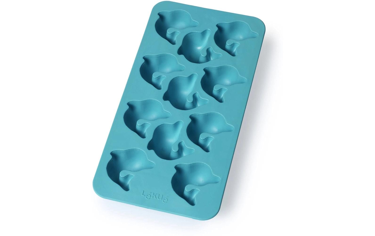 Lékué Eiswürfelform, 11,8 × 23 × 3,2 cm, Kunststoff (SBS), mit Deckel, türkis