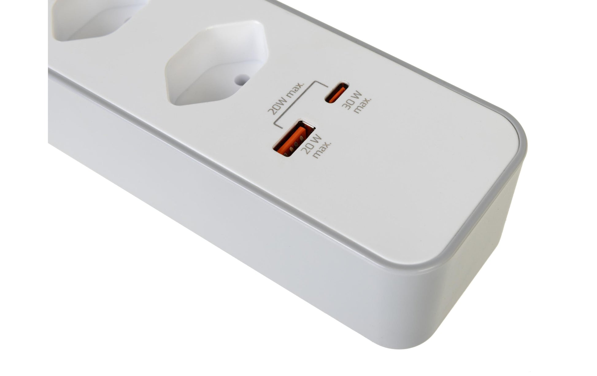 Furber. F.power Steckdosenleiste – 4× T13, USB‑A/C, 1,5 m, mit Schalter, Weiss