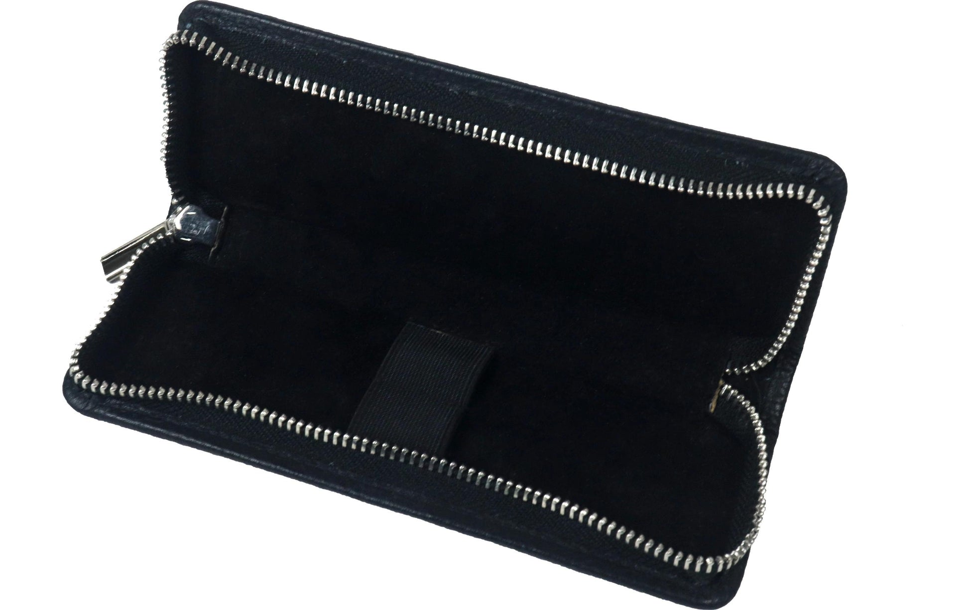Alpenleder ZWOA Etui, leer – schwarz – Büffelleder – 6,0 × 21,5 × 6,0 cm