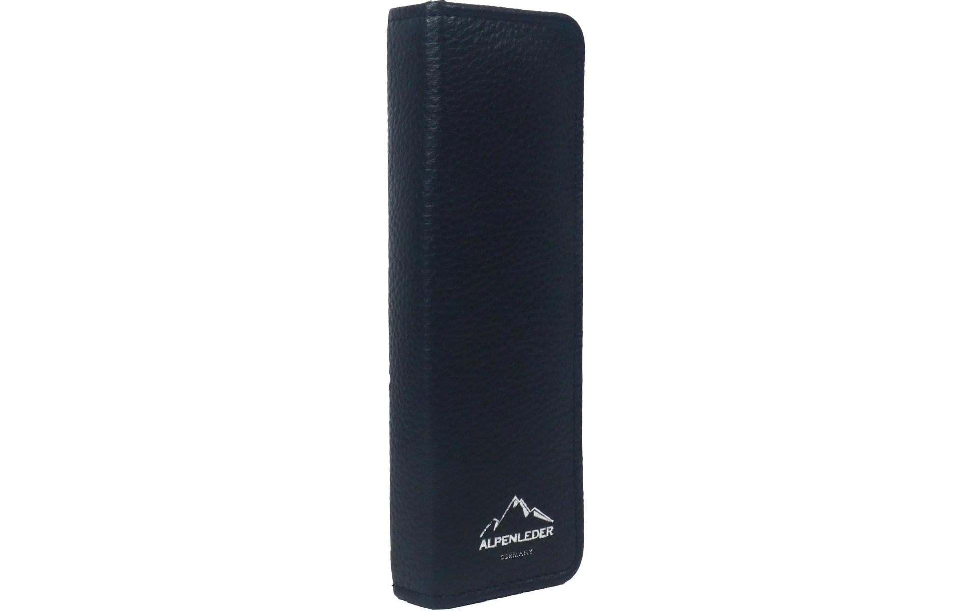 Alpenleder ZWOA Etui, leer – schwarz – Büffelleder – 6,0 × 21,5 × 6,0 cm