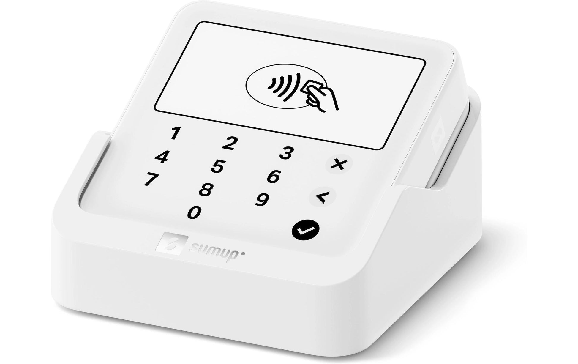 SumUp Solo Lite – Mobiles POS-Terminal – NFC, Bluetooth 4.2, mit Ladestation – Weiss