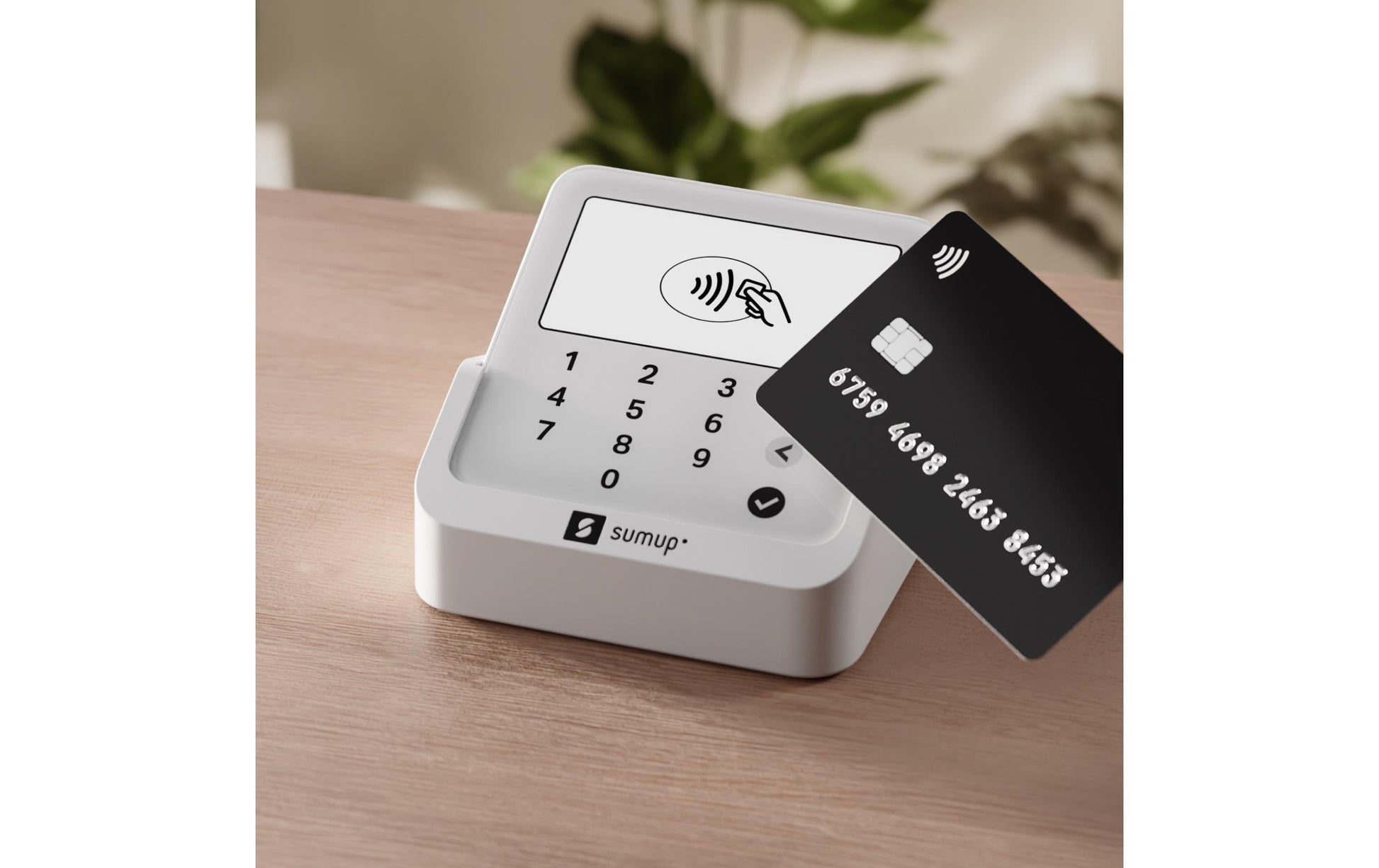 SumUp Solo Lite – Mobiles POS-Terminal – NFC, Bluetooth 4.2, mit Ladestation – Weiss