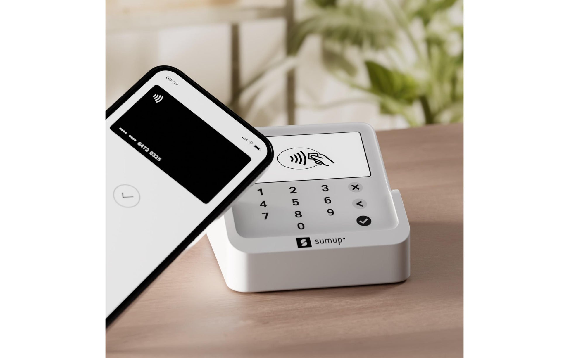 SumUp Solo Lite – Mobiles POS-Terminal – NFC, Bluetooth 4.2, mit Ladestation – Weiss