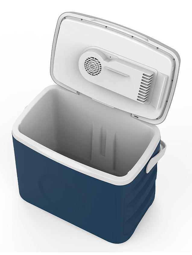 Ohmex Kühlbox OHM-CLB-2225 – thermoelektrisch, Heizfunktion, USB, 45 W – 26 l – blau – Kunststoff, PU