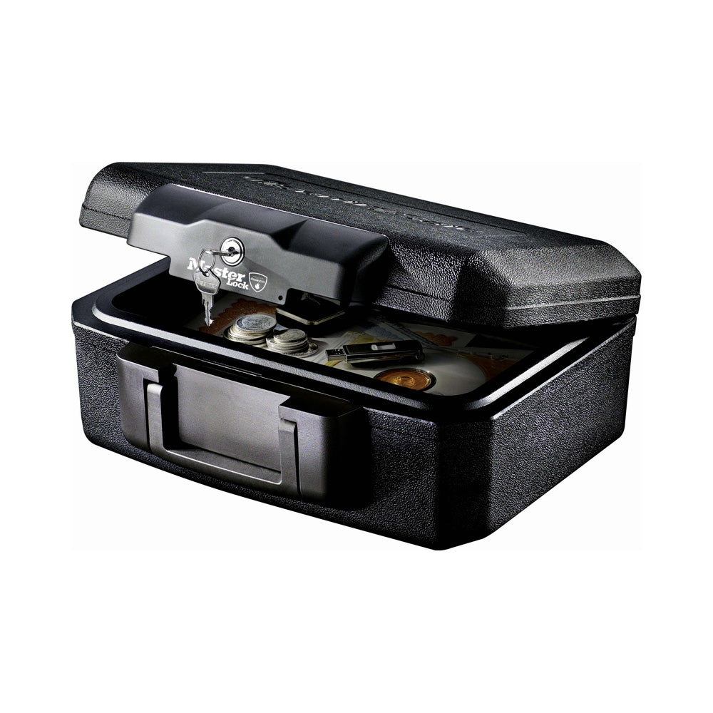 Master Lock Feuerschutzbox L1200 – Schlüsselschloss – 5 l – Feuerschutz 30 Min – Tragbar – Schwarz