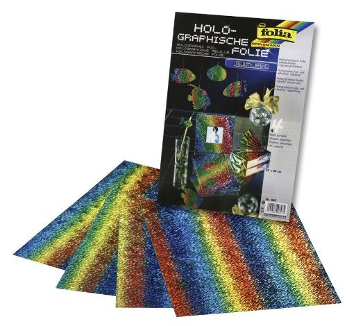 Folia Holografische selbstklebende Folie – 23 × 33 cm, mehrfarbig – 4 Blätter, 50 µm – 347