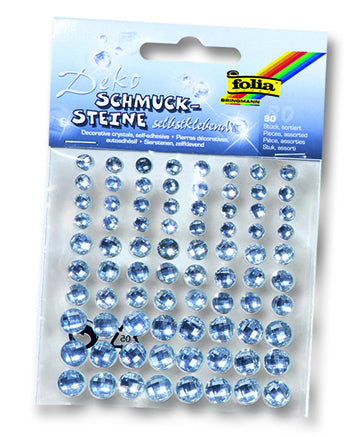 Folia Schmucksteine, selbstklebend, transparent, verschiedene Grössen, 80 Stk
