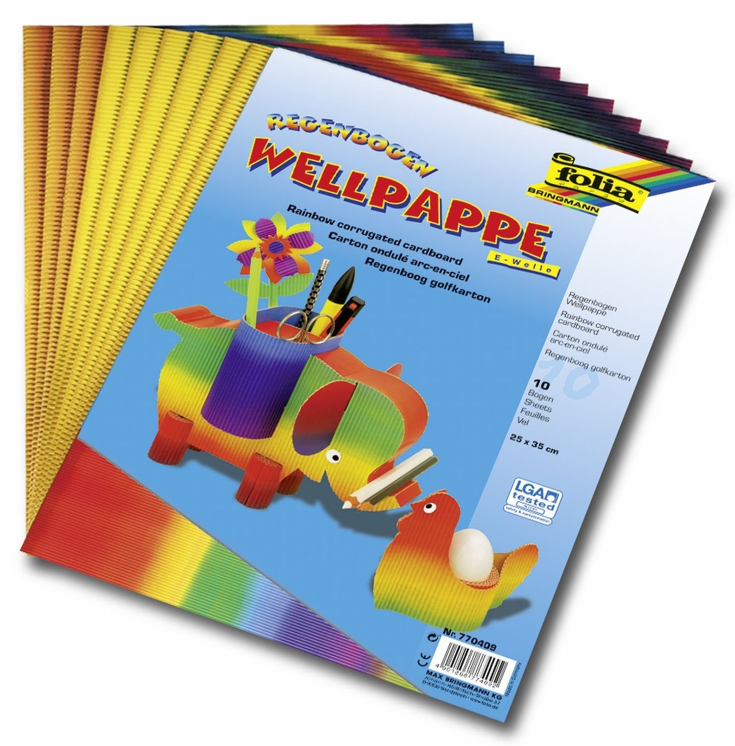 Folia Fotokarton – mehrfarbig – 50 × 70 cm, 10 Bogen