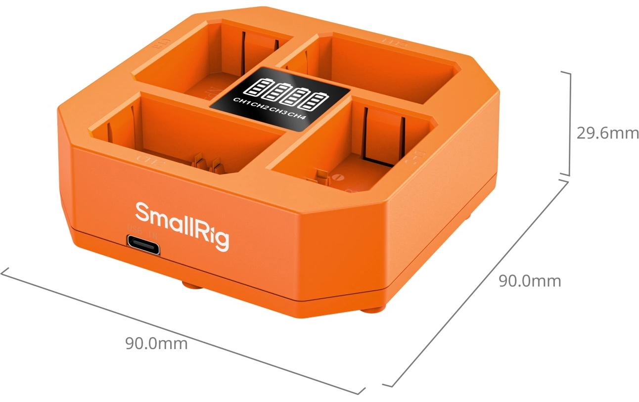 SmallRig Ladegerät NP-FZ100 – 90 × 27 mm, 1 A, orange – für Flächenleuchte, Bildgeber, Monitor u. a.