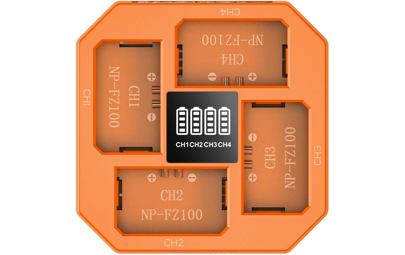 SmallRig Ladegerät NP-FZ100 – 90 × 27 mm, 1 A, orange – für Flächenleuchte, Bildgeber, Monitor u. a.
