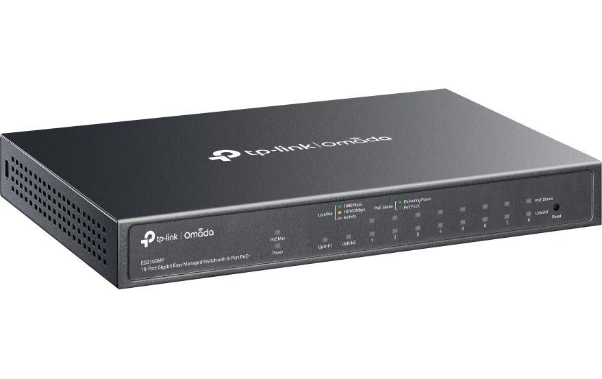 TP-Link ES210GMP – Managed Switch – 10×GbE, 1×SFP, PoE+ 123 W