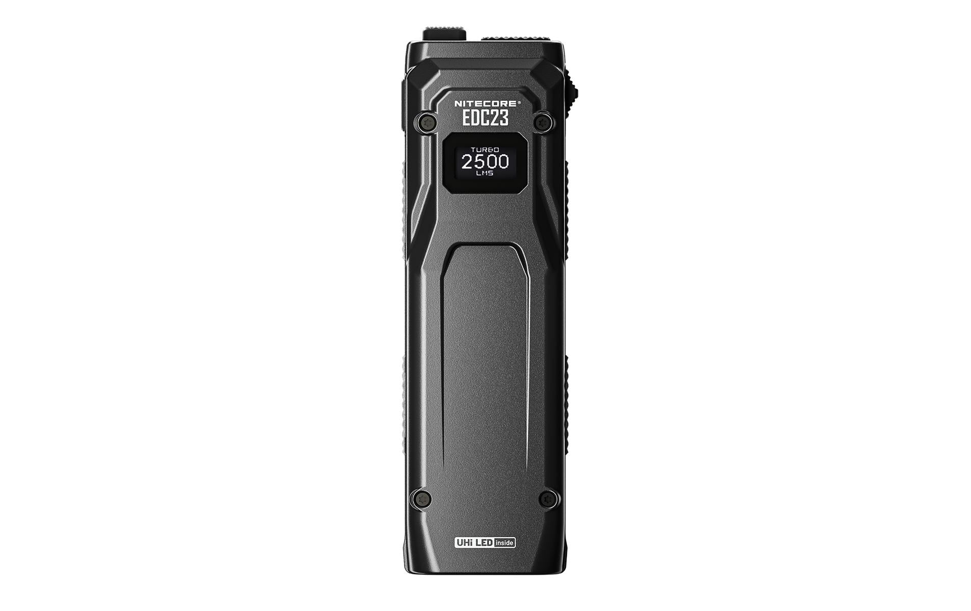 Nitecore Taschenlampe EDC23 – 2500 lm, 280 m, IP54, USB, Akku, 6 Modi – Schwarz