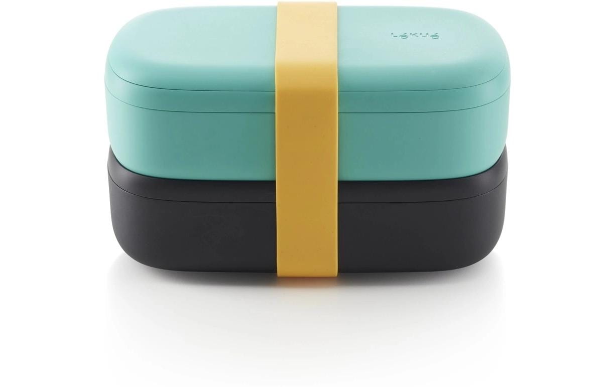 Lékué Lunchbox – 1 l, 10.0 × 19.2 × 11.0 cm, Kunststoff (PP), türkis, abnehmbarer Deckel, spülmaschinenfest