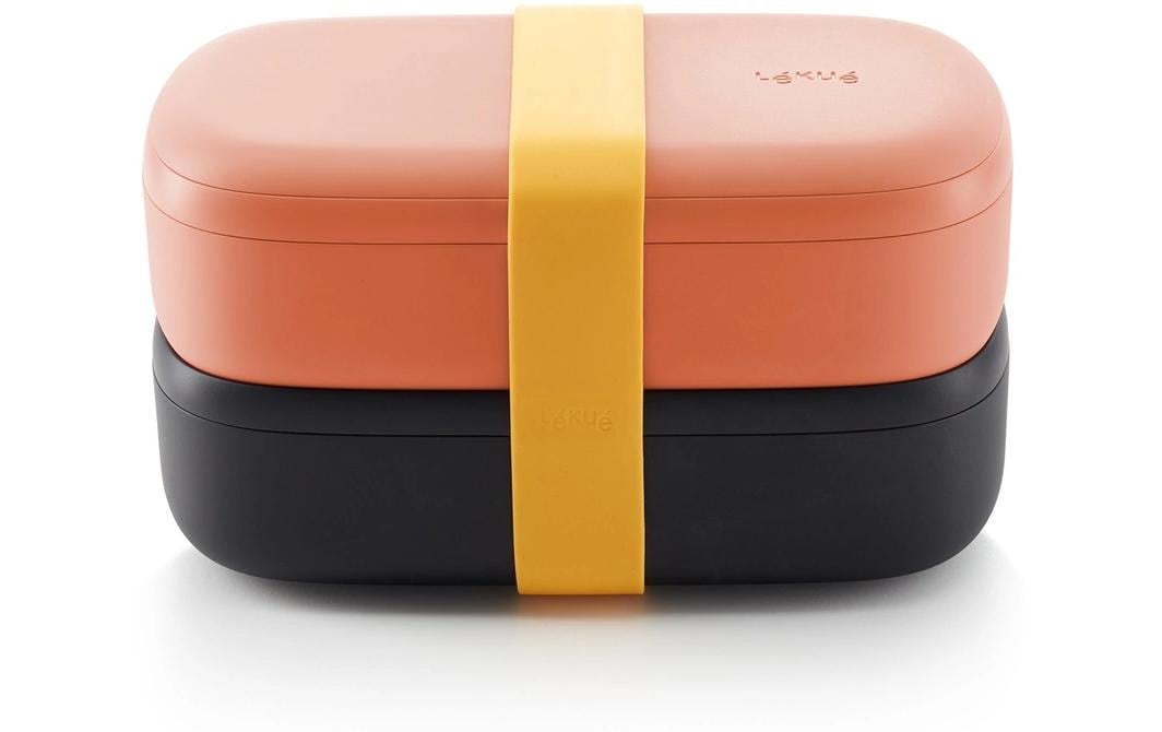 Lékué Lunchbox 500 ml, 10 × 19,2 × 11 cm, Polypropylen (PP), Koralle, 2 Stk.