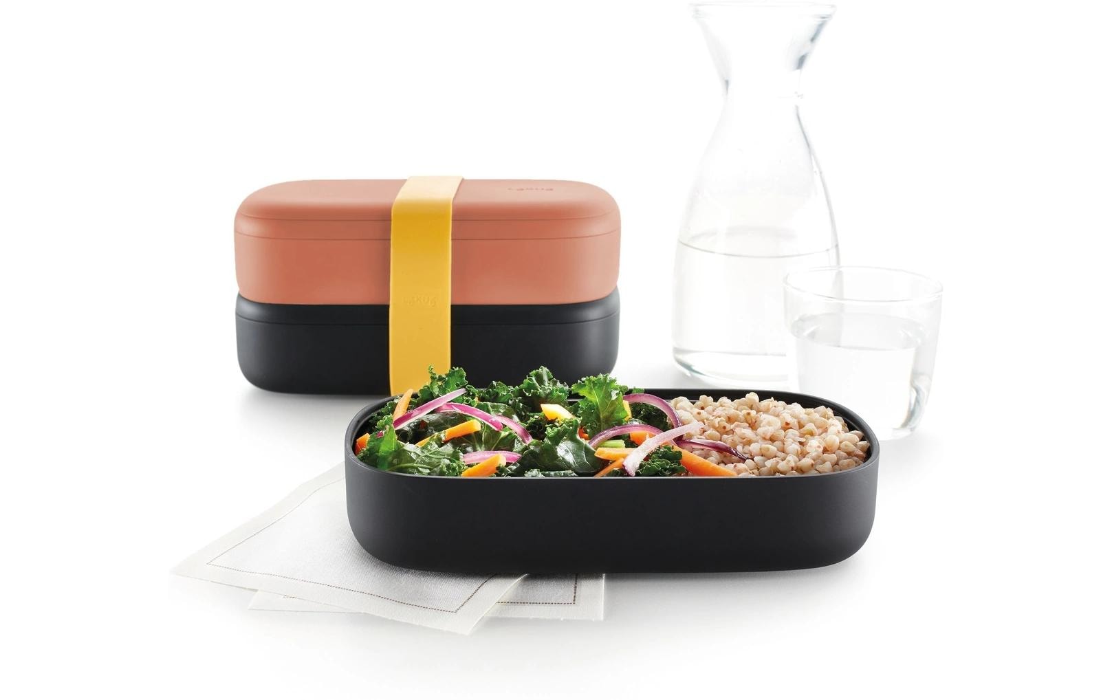 Lékué Lunchbox 500 ml, 10 × 19,2 × 11 cm, Polypropylen (PP), Koralle, 2 Stk.