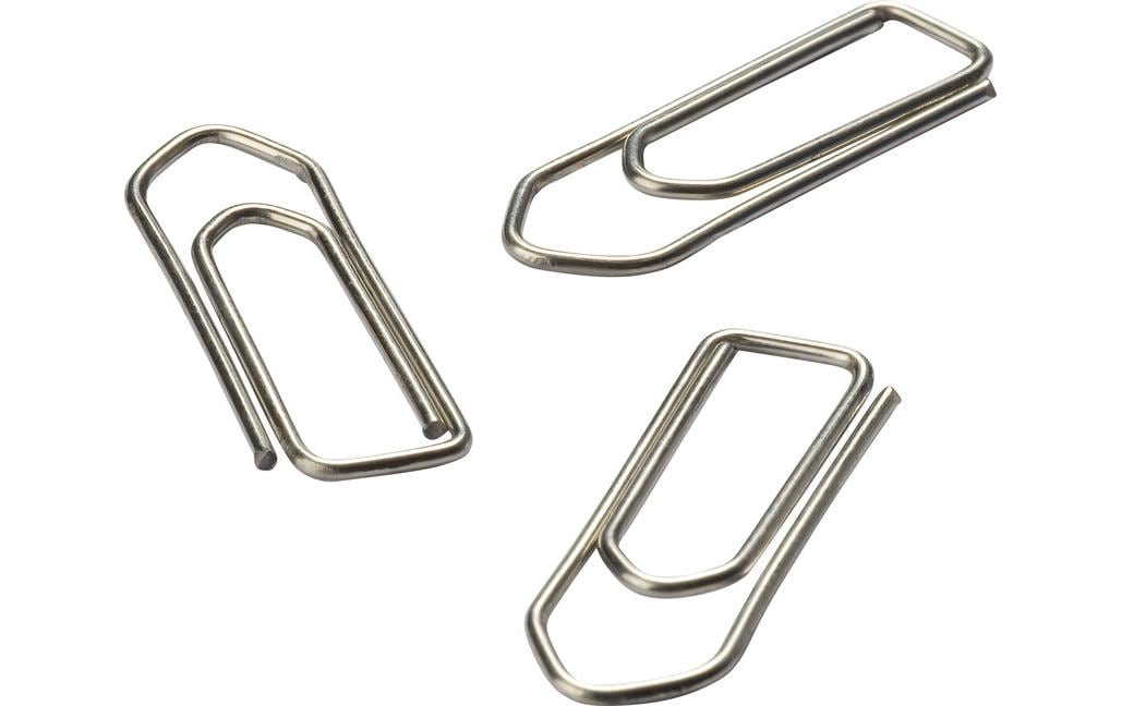 Omega Büroklammern – 43 mm – Metall, vernickelt – Silber – 250 Stück