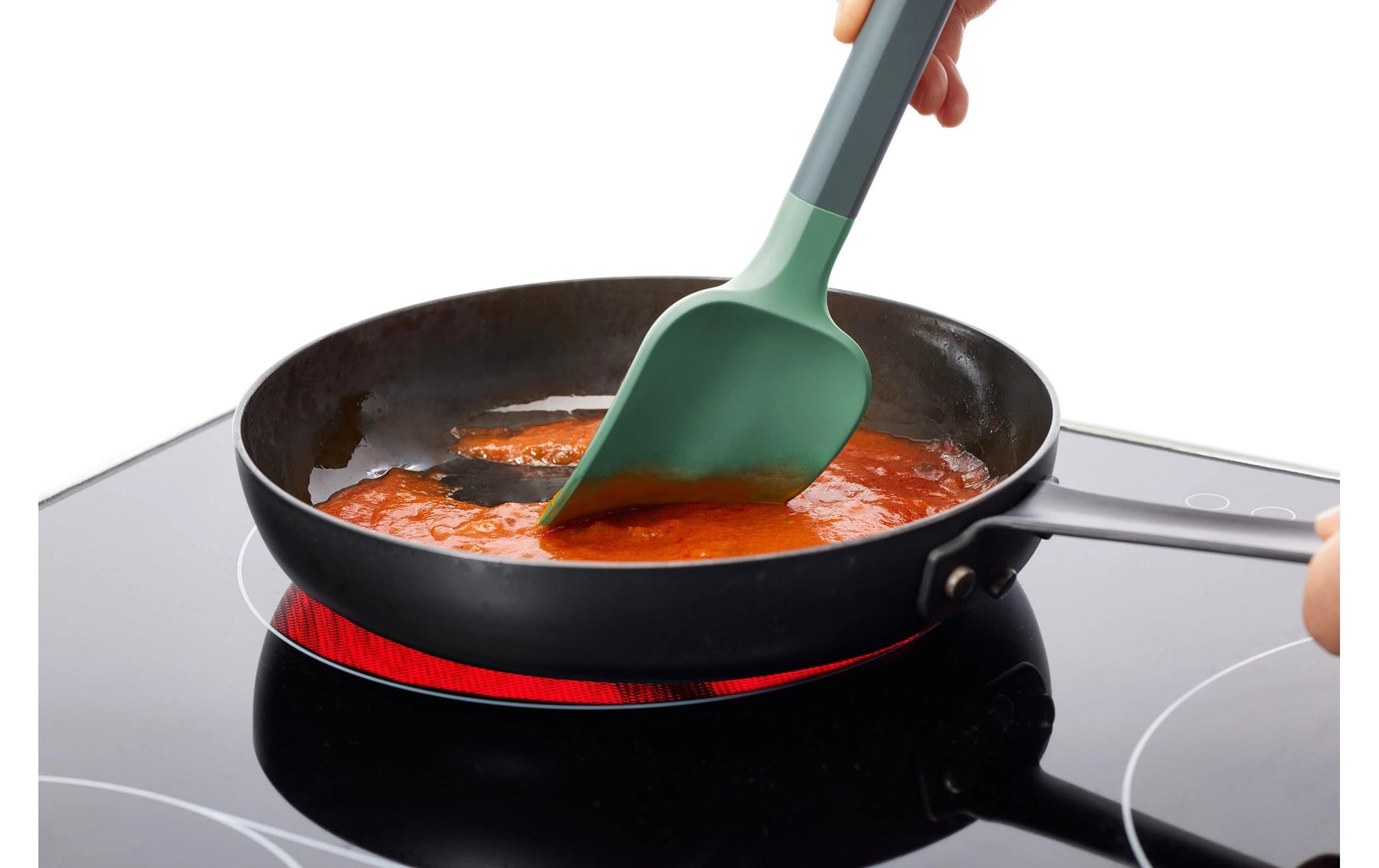 Lékué Kochspatel 6 × 1,5 × 29 cm, Silikon/Thermoplast, spülmaschinenfest, grün