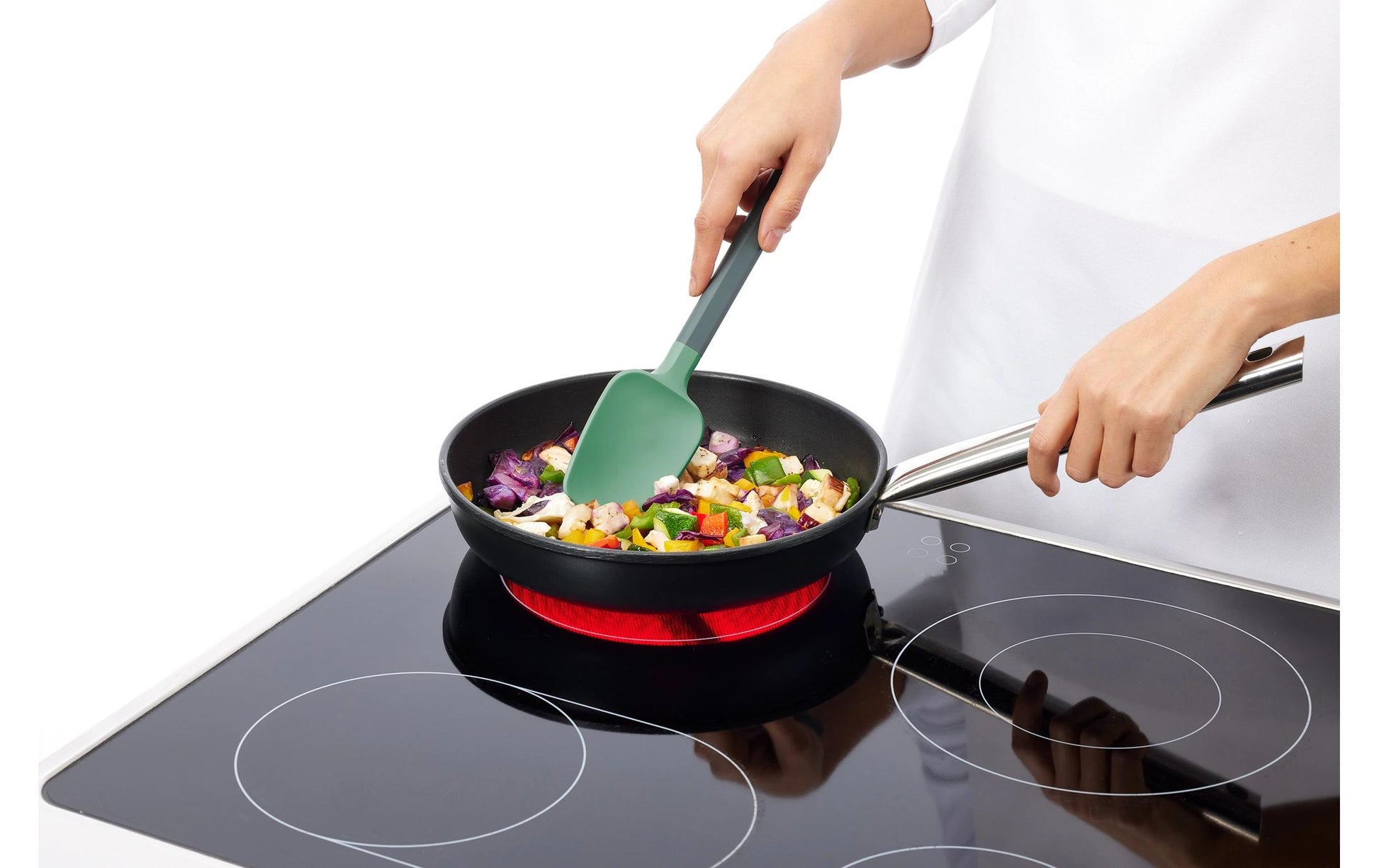 Lékué Kochspatel 6 × 1,5 × 29 cm, Silikon/Thermoplast, spülmaschinenfest, grün