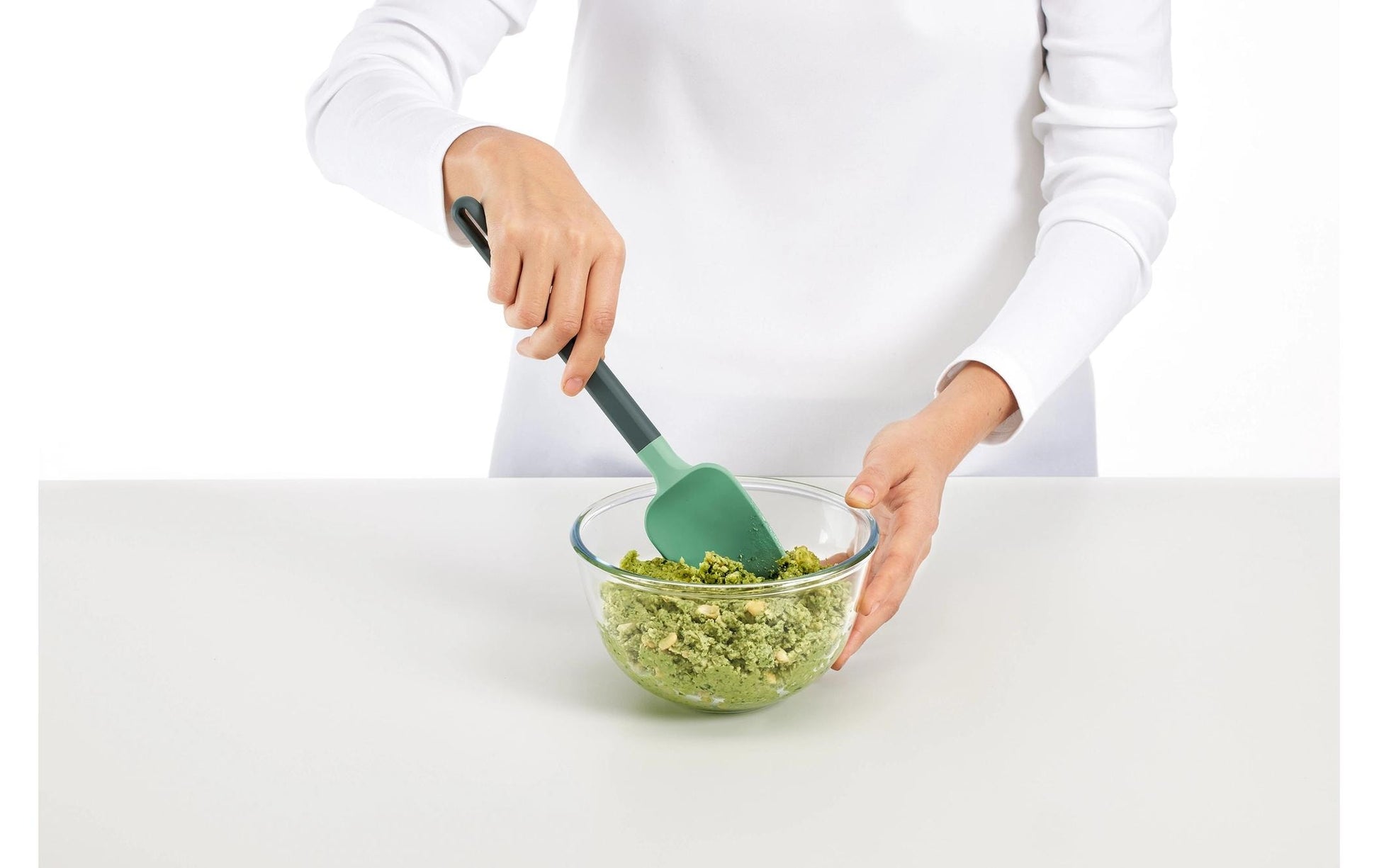 Lékué Kochspatel 6 × 1,5 × 29 cm, Silikon/Thermoplast, spülmaschinenfest, grün