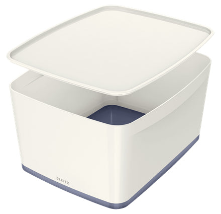 Leitz Aufbewahrungsbox MyBox – ABS-Kunststoff, weiss/grau, 31,8 × 19,8 × 38,5 cm