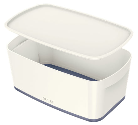 Leitz Aufbewahrungsbox MyBox – Kunststoff, weiss/grau, 31,8 × 12,8 × 19,1 cm – 1er-Pack