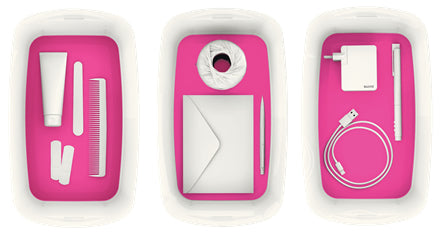 Leitz Aufbewahrungsbox MyBox – ABS-Kunststoff, weiss/pink, 31,8 × 12,8 × 19,1 cm