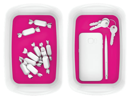 Leitz Aufbewahrungsschale MyBox – ABS-Kunststoff, weiss/pink metallic, 24,6 × 9,8 × 16 cm