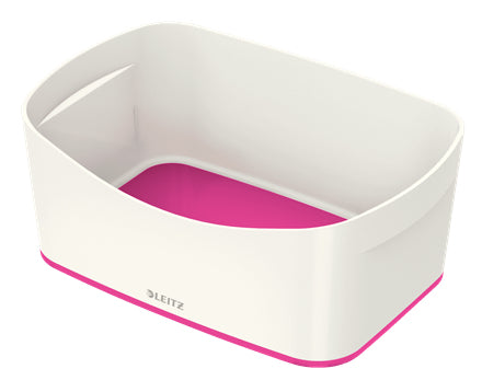Leitz Aufbewahrungsschale MyBox – ABS-Kunststoff, weiss/pink metallic, 24,6 × 9,8 × 16 cm