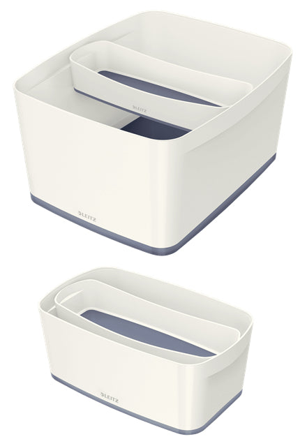 Leitz Aufbewahrungsschale MyBox – Kunststoff, weiss/grau, 30,7 × 5,5 × 10,5 cm