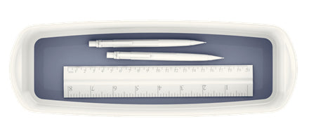 Leitz Aufbewahrungsschale MyBox – Kunststoff, weiss/grau, 30,7 × 5,5 × 10,5 cm