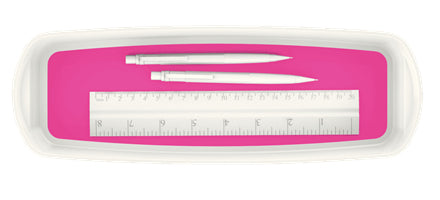 Leitz Aufbewahrungsschale MyBox – ABS-Kunststoff, Weiss/Pink Metallic, 30,7 × 5,5 × 10,5 cm