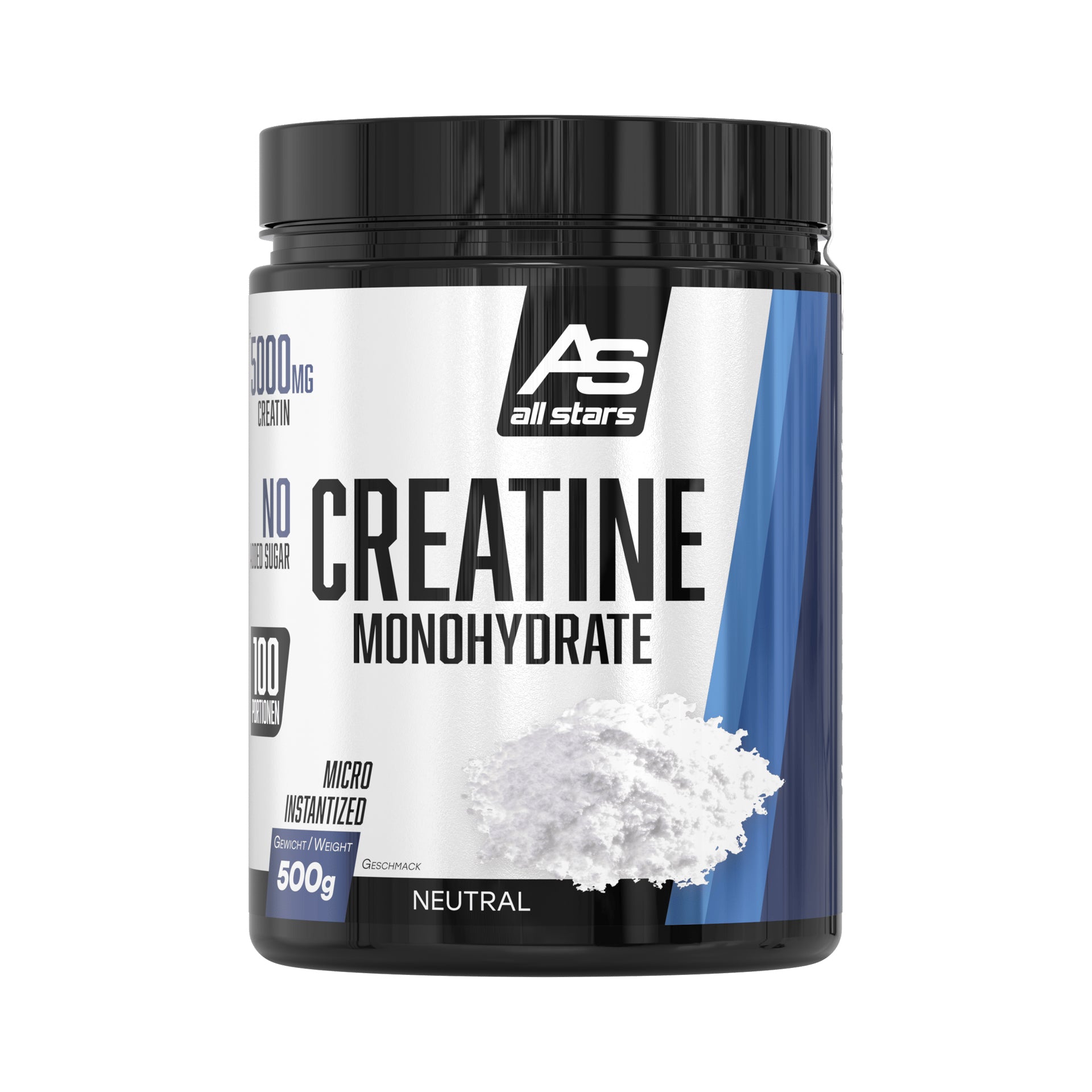 ALL STARS Fitness Products All Stars Kreatinmonohydrat-Pulver Neutral – glutenfrei, laktosefrei – 500 g