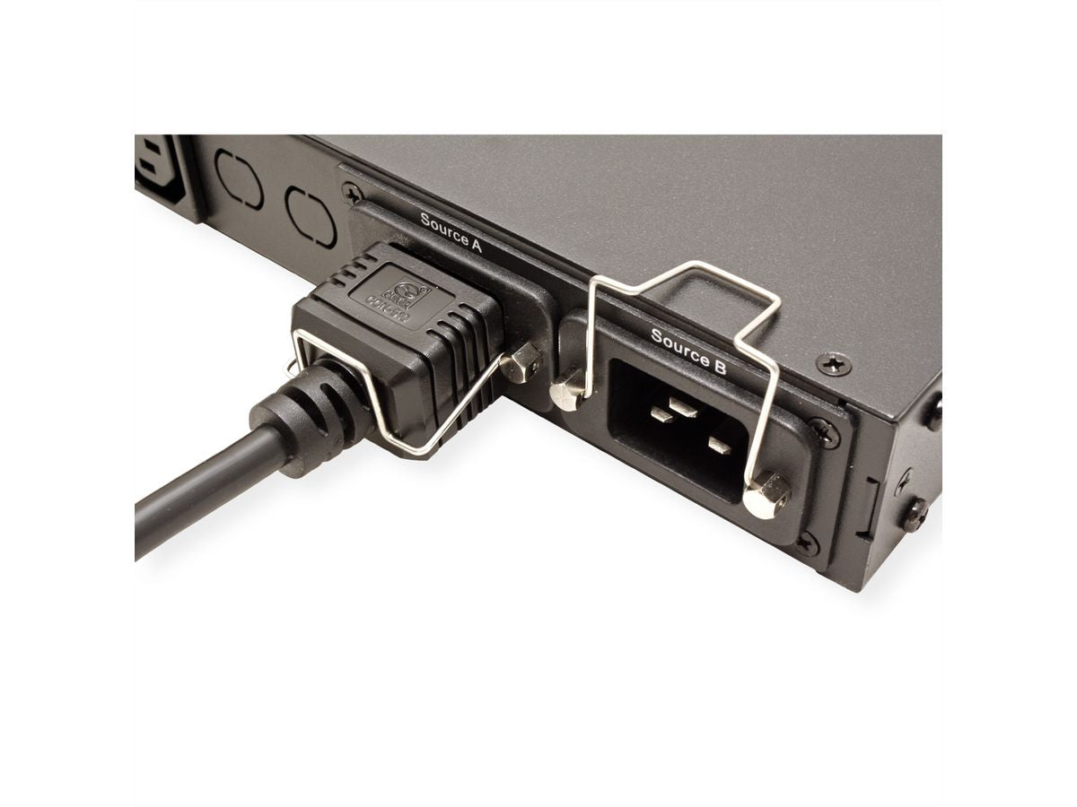 ROLINE Rack ATS (Automatischer Transferschalter) – 220–240 V, 2× C20 IN, 6× C13 + 2× C19 OUT, 1U – Schwarz