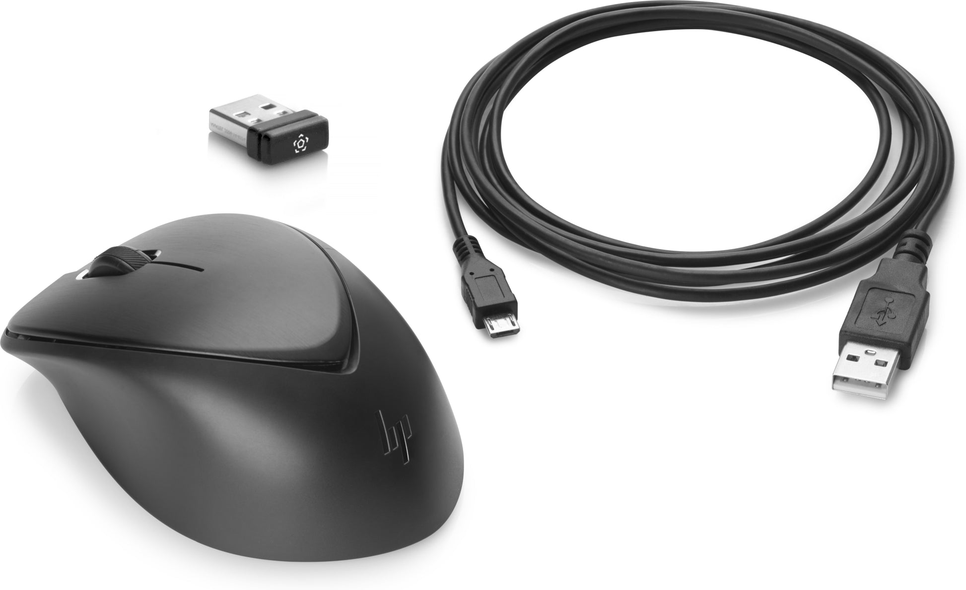 HP Wireless Premium Maus – Maus – Kabellos (2,4 GHz), 1200 DPI, Beidhändig, Schwarz