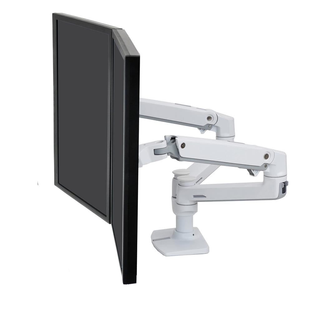 Ergotron LX Dual Side-by-Side Arm – Monitorarm, Dual, bis 27", 18,1 kg, höhenverstellbar, weiss