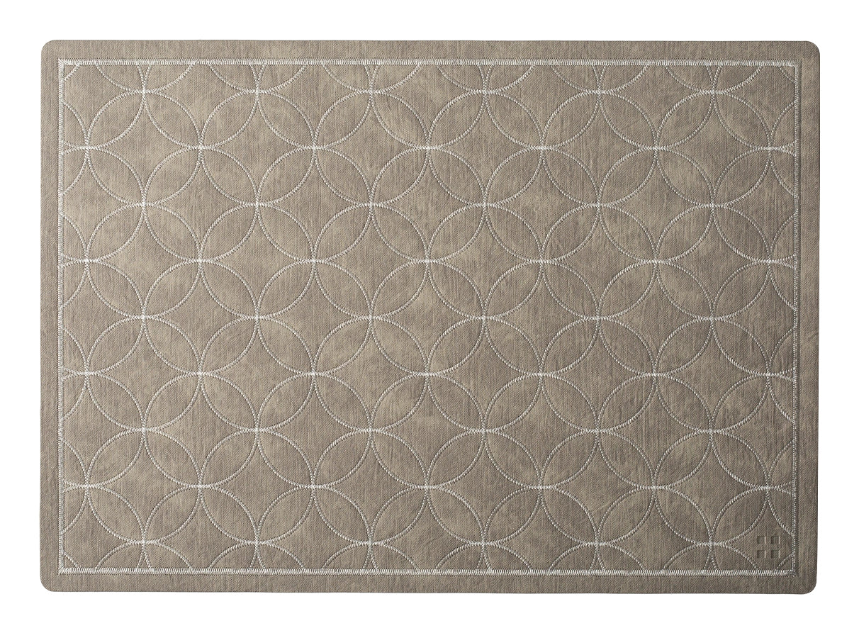 Lunasol Elements Stich Tischset – Kunststoff, taupe, 45 × 32 cm