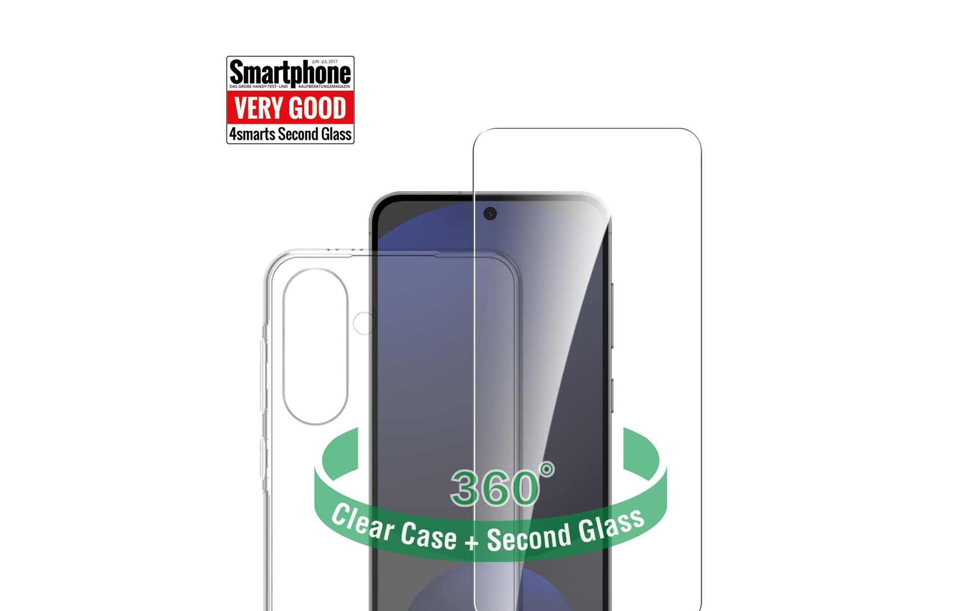 4smarts 360 Schutz Set Backcover – für Samsung Galaxy A36 (5G), PC+Gehärtetes Glas, Transparent
